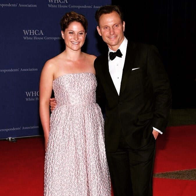 A picture of Tess Goldwyn with her father, Tony Goldwyn.